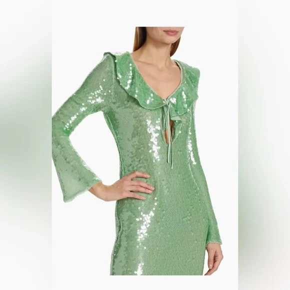 Self Portrait Sequin Ruffled Midi Dress NWT - Picture 2 of 9